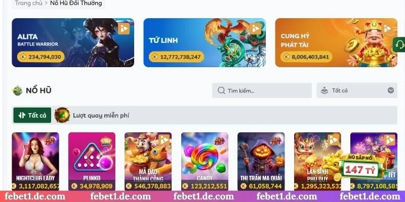 5 game quay hũ Febet cực hot