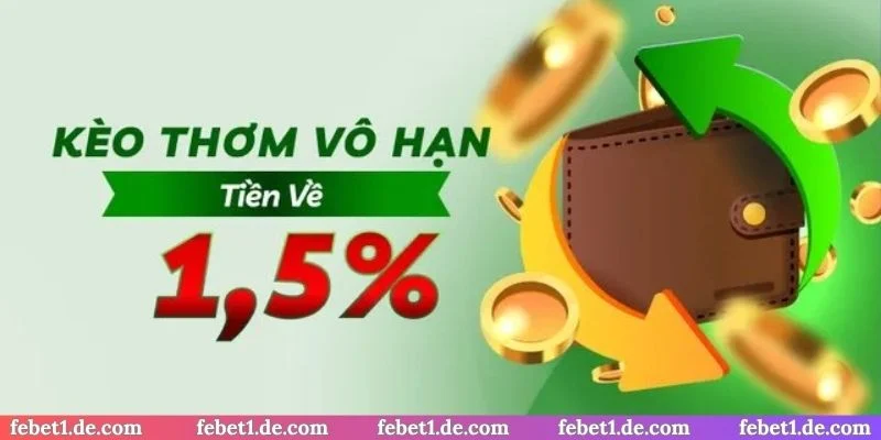 Khuyến mãi FEBET hoàn trả đến 1.5%