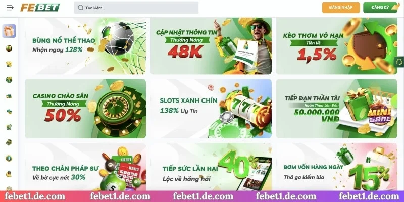 Tổng hợp ưu đãi hot tại FEBET
